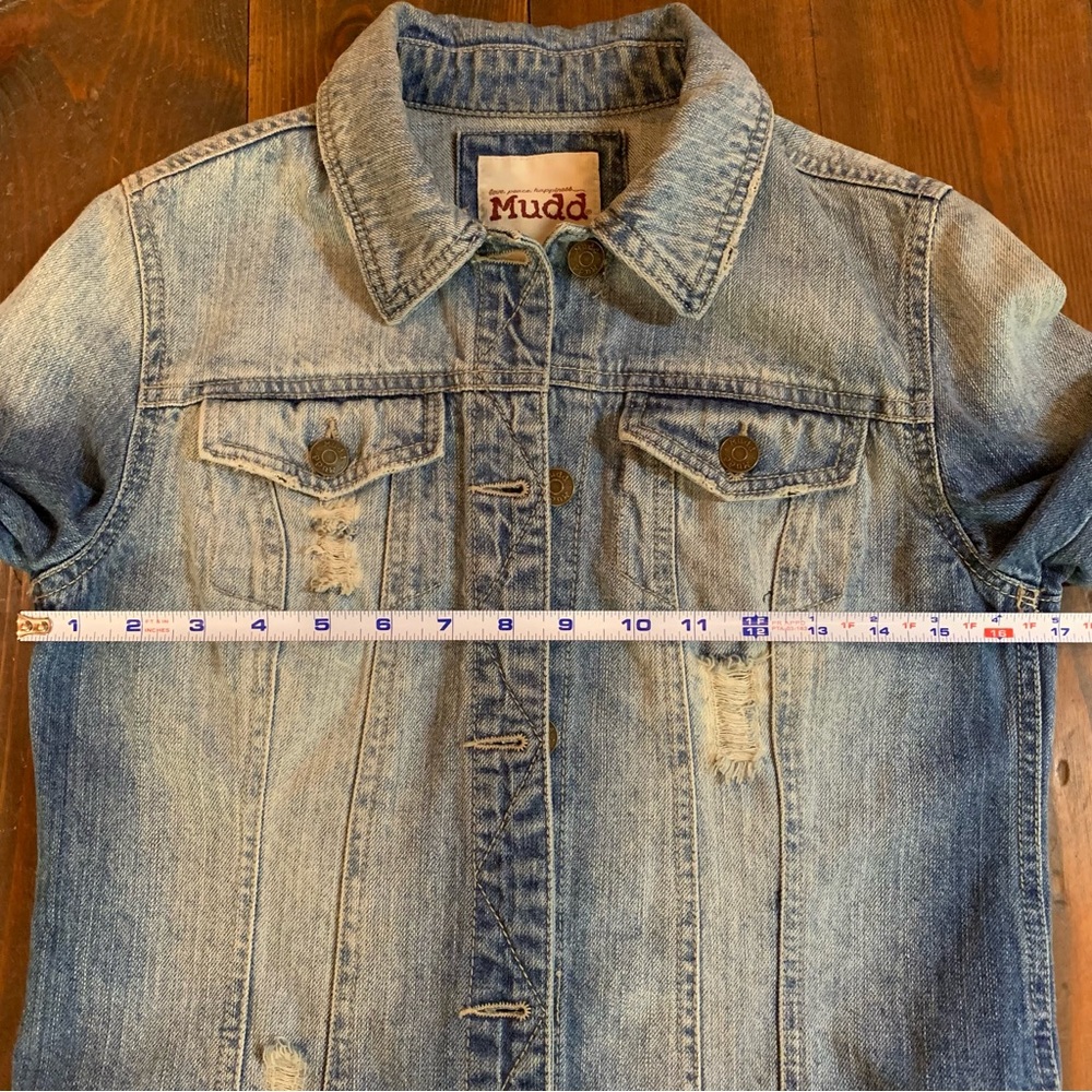 MUDD Distressed Denim Jacket Short Sz S - Picture 8 of 9